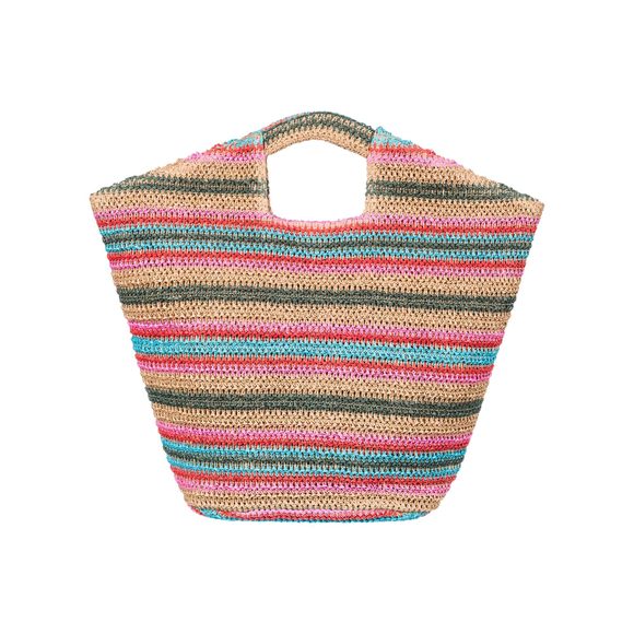 12L Cool Paper Straw Blend Beach Tote Bag, Coco Pearl Natural :| - Picture 4 of 5